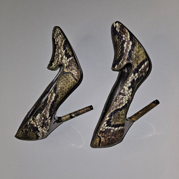 Worthington Snakeskin Pumps Womens 6 Python Stiletto Heel Career Glam Sexy Boss - Picture 3 of 9